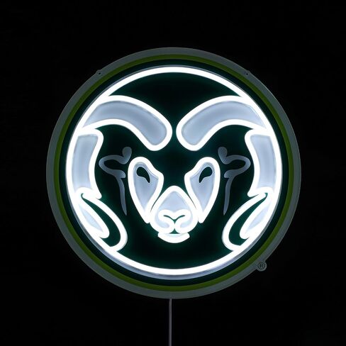 لافتة مضيئة LED من Saturday Neon مرخصة رسميًا من NCAA Colorado State Rams، لافتة تثبيت على الحائط من الأكريليك الأخضر الحديث مقاس 15 بوصة × 15 بوصة، مثالية للمعجبين والخريجين in Kuwait