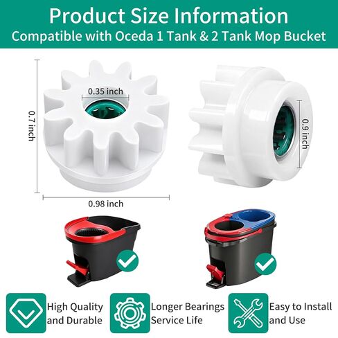 3 Pcs Pedal Bearing Replacement for O-Cedar Mop Bucket,Suitable Fix for 90% Rotation Mop Bucket on The Market,One Way Clutch Gear Sprockets Repair Spin Mop,Bucket,Mop Gears in Kuwait