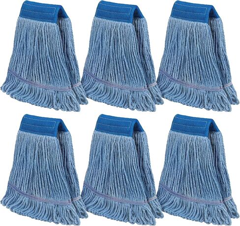 Commercial Mop Head Refills 6 Pack, Heavy Duty Cotton Loop End Mop Heads for Industrial Floor Cleaning, Super Absorbent String Mop Replacements for Restaurant, Garage, Warehouse (16oz) in Saudi Arabia