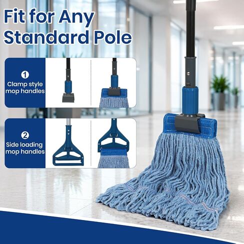 Commercial Mop Head Refills 6 Pack, Heavy Duty Cotton Loop End Mop Heads for Industrial Floor Cleaning, Super Absorbent String Mop Replacements for Restaurant, Garage, Warehouse (16oz) in Saudi Arabia