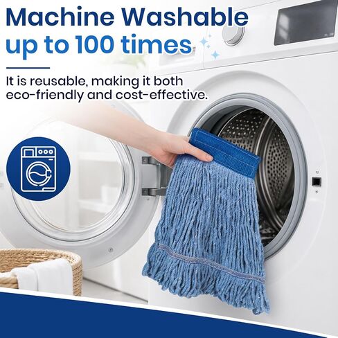 Commercial Mop Head Refills 6 Pack, Heavy Duty Cotton Loop End Mop Heads for Industrial Floor Cleaning, Super Absorbent String Mop Replacements for Restaurant, Garage, Warehouse (16oz) in Saudi Arabia