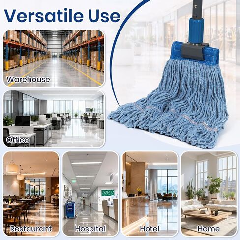 Commercial Mop Head Refills 6 Pack, Heavy Duty Cotton Loop End Mop Heads for Industrial Floor Cleaning, Super Absorbent String Mop Replacements for Restaurant, Garage, Warehouse (16oz) in Saudi Arabia