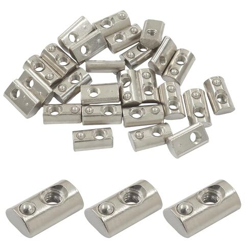 25 Pack 3030 Series M8 T Slot Nuts, Roll-in Spring Ball Loaded Elastic Nuts Carbon Steel, T Nut for 3D Printer Aluminum Extrusion Profile in Saudi Arabia