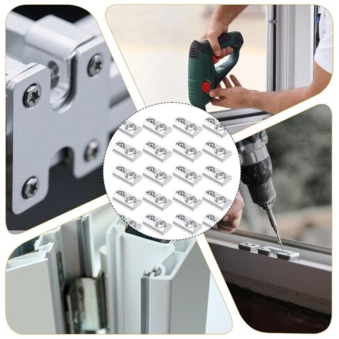 20 Pack 1/4-20 Threaded Steel Roll in T-Nut Accessories, T-Slot Nuts Hardwares with Ball Spring for Aluminum Extrusion Profile Rail in Kuwait
