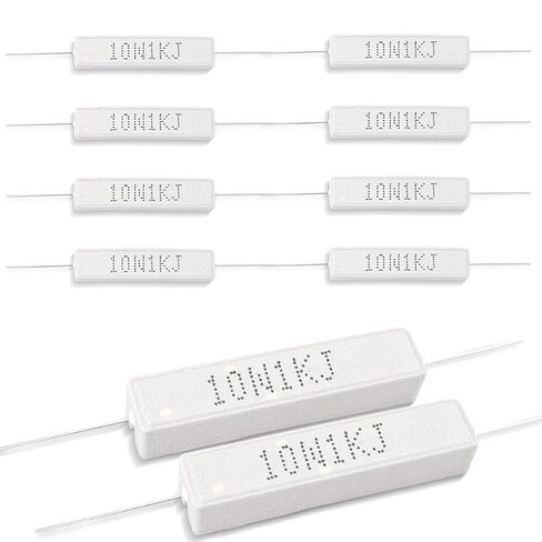 10 Pcs 10W 5% Tolerance 1 ohm Ceramic Cement Resistor for DIY Project and Experiments in Kuwait