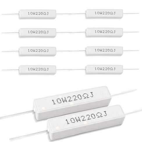 10 Pcs 10W 5% Tolerance 1 ohm Ceramic Cement Resistor for DIY Project and Experiments in Kuwait
