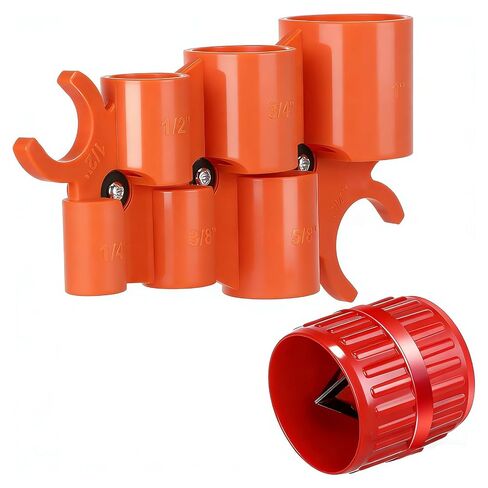 1/4'' - 1'' Depth Gauge and Pipe Deburring Tool Kit, 1/8'' to 1-5/8'' Inner Outer Reamer Pipe Tubing Chamfer Tool for PVC PPR Brass CPVC PE-RT Aluminum in Kuwait