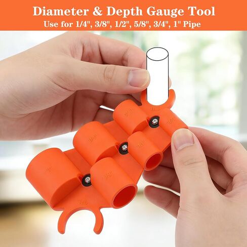 1/4'' - 1'' Depth Gauge and Pipe Deburring Tool Kit, 1/8'' to 1-5/8'' Inner Outer Reamer Pipe Tubing Chamfer Tool for PVC PPR Brass CPVC PE-RT Aluminum in Kuwait