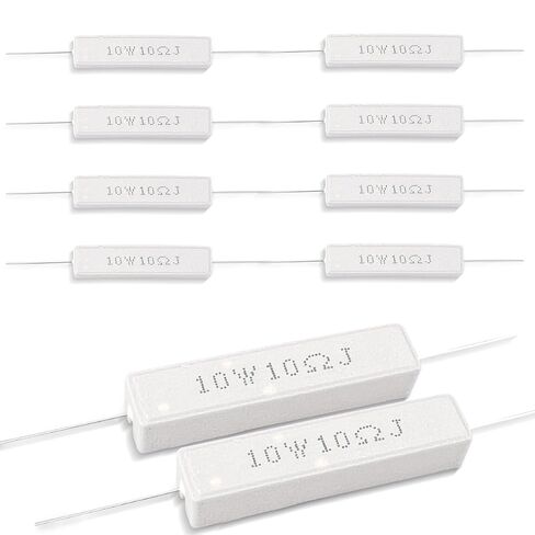 10 Pcs 10W 5% Tolerance 1 ohm Ceramic Cement Resistor for DIY Project and Experiments in Kuwait
