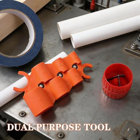1/4'' - 1'' Depth Gauge and Pipe Deburring Tool Kit, 1/8'' to 1-5/8'' Inner Outer Reamer Pipe Tubing Chamfer Tool for PVC PPR Brass CPVC PE-RT Aluminum in Kuwait