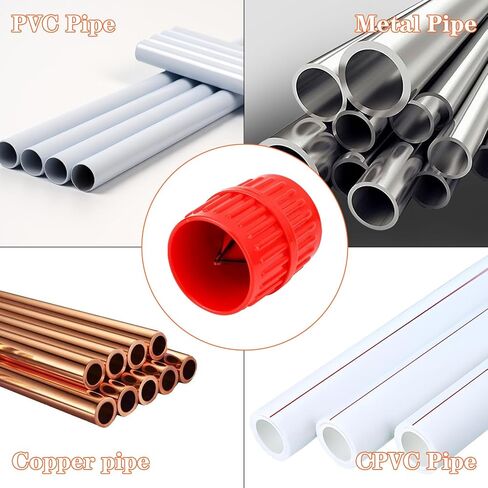 1/4'' - 1'' Depth Gauge and Pipe Deburring Tool Kit, 1/8'' to 1-5/8'' Inner Outer Reamer Pipe Tubing Chamfer Tool for PVC PPR Brass CPVC PE-RT Aluminum in Kuwait