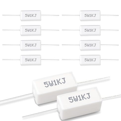 10 Pcs 10W 5% Tolerance 1 ohm Ceramic Cement Resistor for DIY Project and Experiments in Kuwait