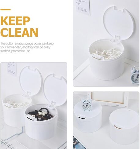 3pcs Cotton Swab Storage Box Lid, Multipurpose Pp Cotton Swab Holder for Bathroom and Bedside, Easy to Store Makeup Sponges and Toothpicks Organizer in Kuwait