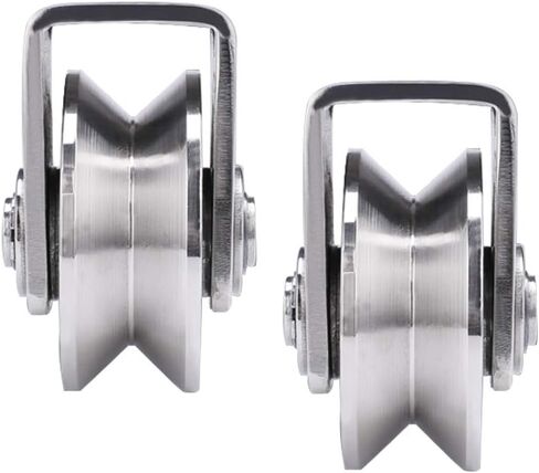 V Groove Caster Wheel Heavy Duty 304 Stainless Steel Directional Rigid Pulley Sheave for Industrial Machines Carts Gate Frame(16mm/0.6in) in Kuwait
