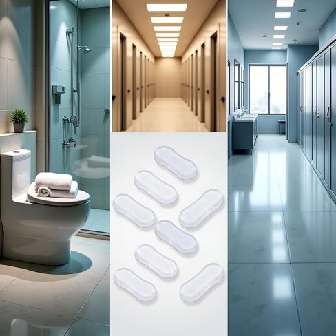8Pcs Transparent Toilet Seat Bumper Set, Silicone Strong Adhesive Toilet Seats Lid Bumpers, Toilet Seat Bumpers, Silicone Adhesive Set, Lid Buffers for Home, Hotel, Hospital in Kuwait
