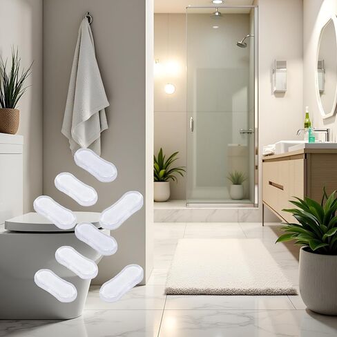 8Pcs Transparent Toilet Seat Bumper Set, Silicone Strong Adhesive Toilet Seats Lid Bumpers, Toilet Seat Bumpers, Silicone Adhesive Set, Lid Buffers for Home, Hotel, Hospital in Kuwait