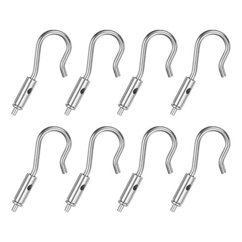 PATIKIL 4 Pcs Portable Hook & Eye Turnbuckle Tension, Steel Wire Rope Hanger Open Body for 1/32"-5/64" Dia for Cable Guide Wire Rope Light Hanging Suspension Accessories, Silver in Kuwait