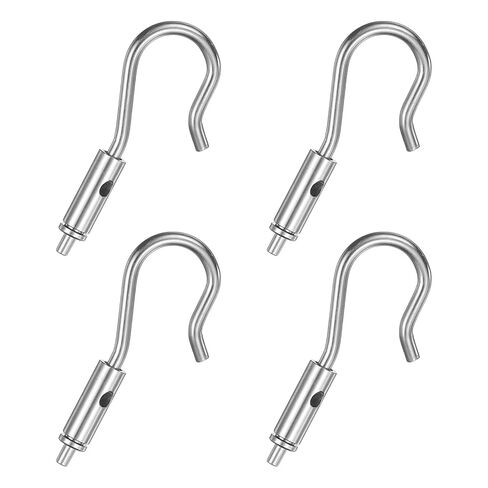 PATIKIL 4 Pcs Portable Hook & Eye Turnbuckle Tension, Steel Wire Rope Hanger Open Body for 1/32"-5/64" Dia for Cable Guide Wire Rope Light Hanging Suspension Accessories, Silver in Kuwait