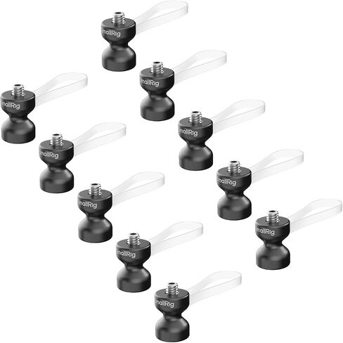 مشبك كابل SmallRig مع حزام سيليكون مرن، برغي مدمج 1/4 بوصة - 20 وفتحة ملولبة، للحوامل الثلاثية والجيمبال وقواعد التثبيت والأقفاص (10 قطع، أسود) - 6527 in Kuwait
