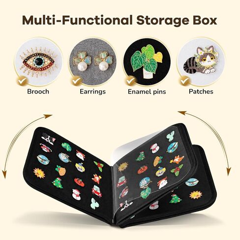 Ytonet Enamel Pin Book, 6 Pages Pin Trading Book with Cute Ita Pouch, Pins Display Bag with Removable Dispaly Board for Collectors, Pins Holder for Travel Souvenir, Brooches, Earring, Pink in Kuwait
