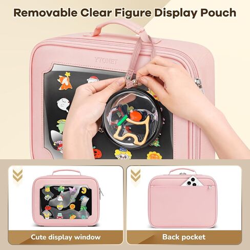 Ytonet Enamel Pin Book, 6 Pages Pin Trading Book with Cute Ita Pouch, Pins Display Bag with Removable Dispaly Board for Collectors, Pins Holder for Travel Souvenir, Brooches, Earring, Pink in Kuwait