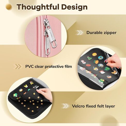 Ytonet Enamel Pin Book, 6 Pages Pin Trading Book with Cute Ita Pouch, Pins Display Bag with Removable Dispaly Board for Collectors, Pins Holder for Travel Souvenir, Brooches, Earring, Pink in Kuwait