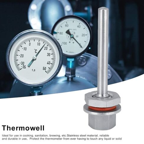 مجموعة Thermowell، طقم ميزان حرارة 4 بوصة، ملحقات Thermowell من الفولاذ المقاوم للصدأ، مستشعر درجة حرارة بدون لحام لملحقات تركيب البيرة in Kuwait