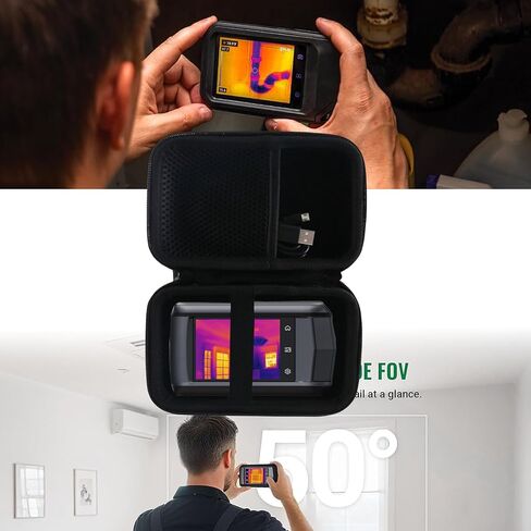 صلب لكاميرا التصوير الحراري HSFTOOLS HP96/FLIR C5//C8/C3-X - حزام المعصم، وجيب شبكي وأشرطة مطاطية (الجراب فقط) in Kuwait