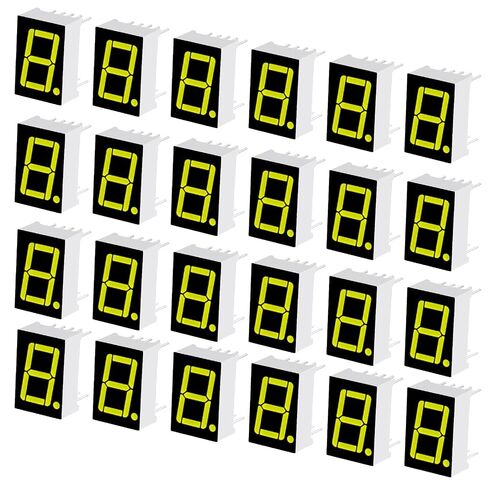 MECCANIXITY 24 قطعة 7 قطعة LED أنبوب رقمي، 5161BG-7.3 الأنود المشترك 10 دبوس 1 بت 2.2 فولت وحدة عرض شريحة LED للوحة التشغيل الإلكترونية، اللوحة، المؤقت، أصفر أخضر in Kuwait