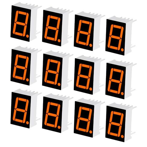 MECCANIXITY 12 قطعة 7 قطعة LED أنبوب رقمي للعرض، 5161AY كاثود مشترك 10 دبوس 1 بت 2.1 فولت وحدة عرض شريحة LED للوحة القيادة الإلكترونية، لوحة، مؤقت، أصفر in Kuwait
