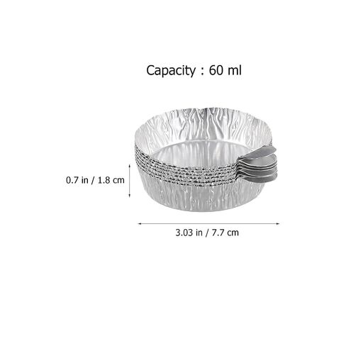 GARVALON Aluminum Foil Weighing Trays with Handle 3.03X2.75 Inch Disposable Sample Weighing Plates for Laboratory Powder Liquid Measurement and Food Processing in Kuwait