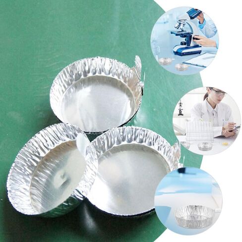GARVALON Aluminum Foil Weighing Trays with Handle 3.03X2.75 Inch Disposable Sample Weighing Plates for Laboratory Powder Liquid Measurement and Food Processing in Kuwait
