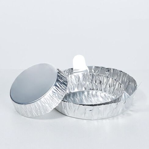 GARVALON Aluminum Foil Weighing Trays with Handle 3.03X2.75 Inch Disposable Sample Weighing Plates for Laboratory Powder Liquid Measurement and Food Processing in Kuwait