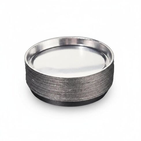 50Pack Reusable Aluminum Sample Pans for Moisture Analyzers, Weighing Dishes, 58ml (103x8mm) in Kuwait