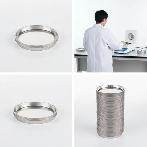 50Pack Reusable Aluminum Sample Pans for Moisture Analyzers, Weighing Dishes, 58ml (103x8mm) in Kuwait