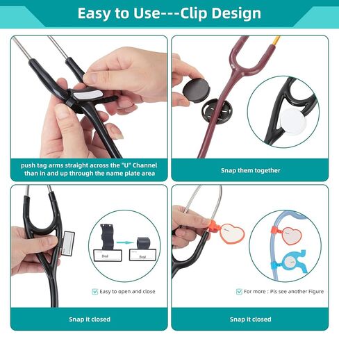 10 قطع من علامة اسم سماعة الطبيب المخصصة لإكسسوارات سماعات الطبيب MDF وLittmann مع غطاء سماعة الطبيب، مشبك قابل للتعديل لبطاقة تعريف الاسم للطبيب والممرضة. هدية طالب طبي in Kuwait