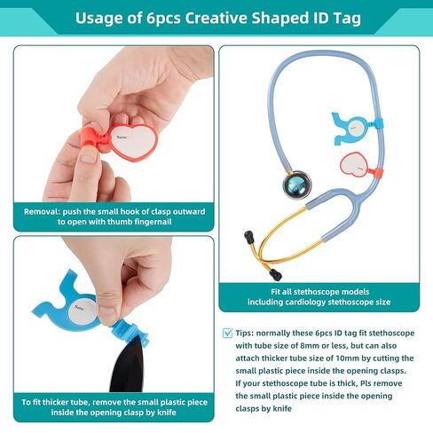 10 قطع من علامة اسم سماعة الطبيب المخصصة لإكسسوارات سماعات الطبيب MDF وLittmann مع غطاء سماعة الطبيب، مشبك قابل للتعديل لبطاقة تعريف الاسم للطبيب والممرضة. هدية طالب طبي in Kuwait