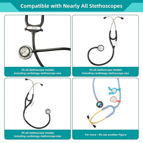 10 قطع من علامة اسم سماعة الطبيب المخصصة لإكسسوارات سماعات الطبيب MDF وLittmann مع غطاء سماعة الطبيب، مشبك قابل للتعديل لبطاقة تعريف الاسم للطبيب والممرضة. هدية طالب طبي in Kuwait