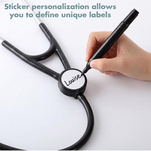 1 Set Stethoscope Tracker Holder Compatible with Airtag, Digital Stethoscope Safety Tracker Case with with 4 Name Stickers 2 Screws, 1 Screwdriver Compatible Prevent Loss in Kuwait