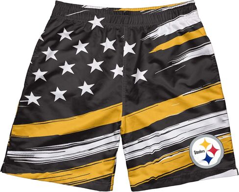 بدلة سباحة FOCO NFL Pittsburgh Steelers للرجال Americana بدلة سباحة Trunksamericana، لون الفريق، مقاس متوسط in Kuwait