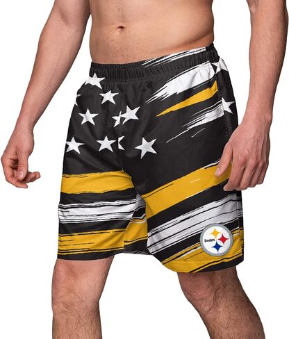 بدلة سباحة FOCO NFL Pittsburgh Steelers للرجال Americana بدلة سباحة Trunksamericana، لون الفريق، مقاس متوسط in Kuwait