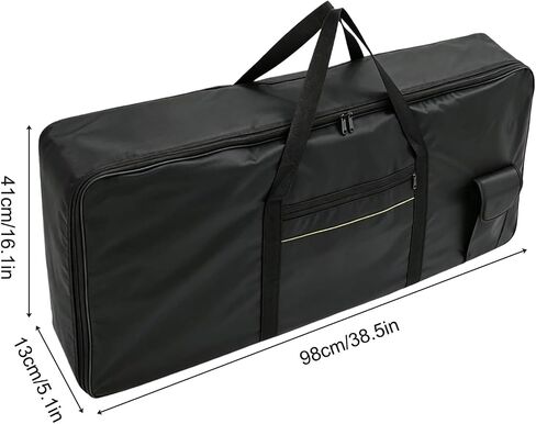 61 Key Keyboard Case, Waterproof 420D Oxford Electronic Piano Bag with Soft Padding, Portable Carrying Case with Top Handle Only, 1 Front Pocket, Fits 38.6"x16.1"x5.1" Keyboard, Black in Kuwait