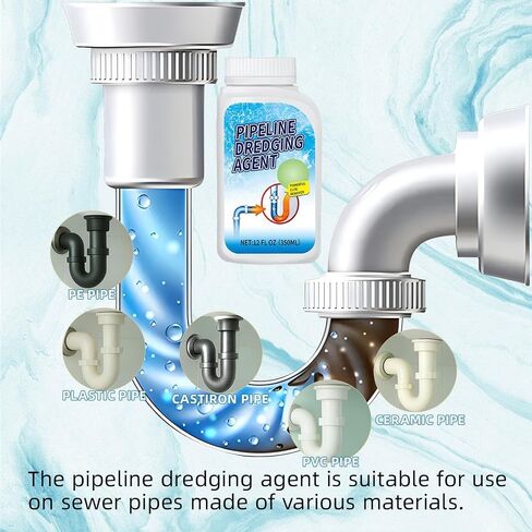 Powerful Drain Clog Remover (2-Pack), Professional Strength Pipe Cleaner, Fast-Acting Formula Dissolves Hair, Grease & Soap Scum for Kitchen Sinks, Bathrooms, Showers & Toilets in Kuwait
