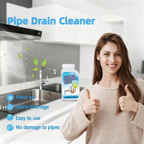 Powerful Drain Clog Remover (2-Pack), Professional Strength Pipe Cleaner, Fast-Acting Formula Dissolves Hair, Grease & Soap Scum for Kitchen Sinks, Bathrooms, Showers & Toilets in Kuwait