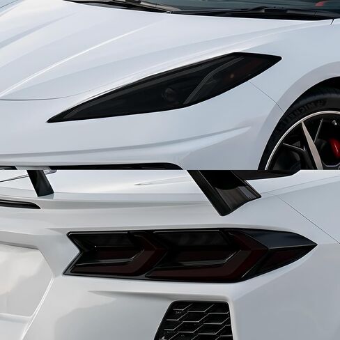 BOGAR TECH DESIGNS Precut for Chevrolet Corvette C8 2020-2025 Full Headlight Taillight Tint Kit, Dark Smoke in Kuwait