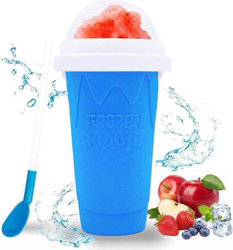 Slushy Maker Cup, Portable Slushy Cup, Slushie Cup Maker, Frozen Cooling Cup with Straw for Juices, Milk and Ice Cream (Blue) in Kuwait