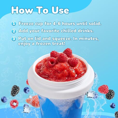 Slushy Maker Cup, Portable Slushy Cup, Slushie Cup Maker, Frozen Cooling Cup with Straw for Juices, Milk and Ice Cream (Blue) in Kuwait