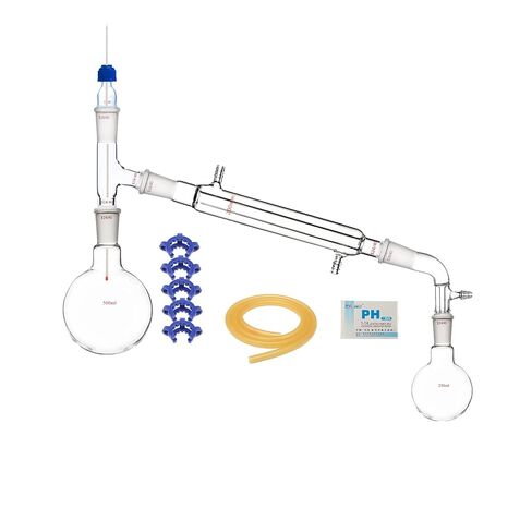 500ml 24/40 Glass Distillation Apparatus Lab Vacuum Distill Glassware Kit 14Pcs/Set in Kuwait