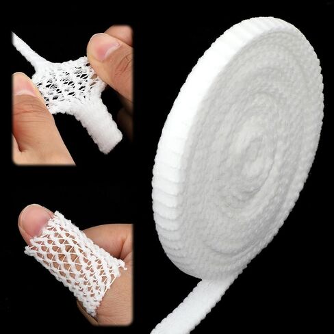 Tubular Bandage Elastic Net Finger Tubular Gauze Stretch Breathable Thumb Bandages for Finger Toes Wound Dressing (1.5cm x 10m) in Kuwait
