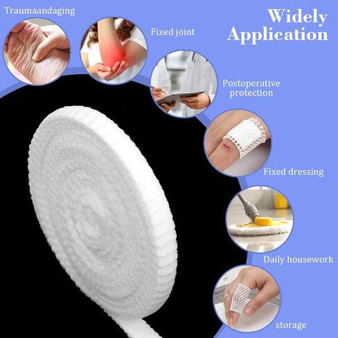 Tubular Bandage Elastic Net Finger Tubular Gauze Stretch Breathable Thumb Bandages for Finger Toes Wound Dressing (1.5cm x 10m) in Kuwait